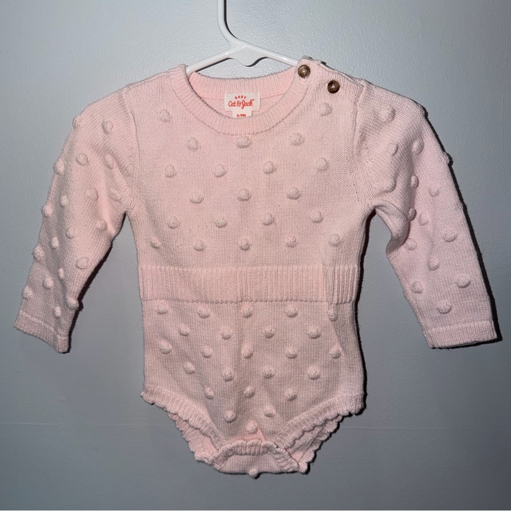 Cat & Jack Light Pink sweater bubble romper
